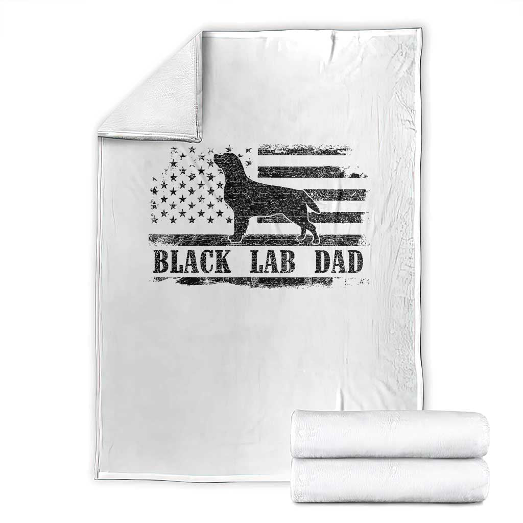 Black Lab Dad Throw Blanket Funny Labrador Dad Fathers Day Gift for Dog Lovers TS10 White Print Your Wear