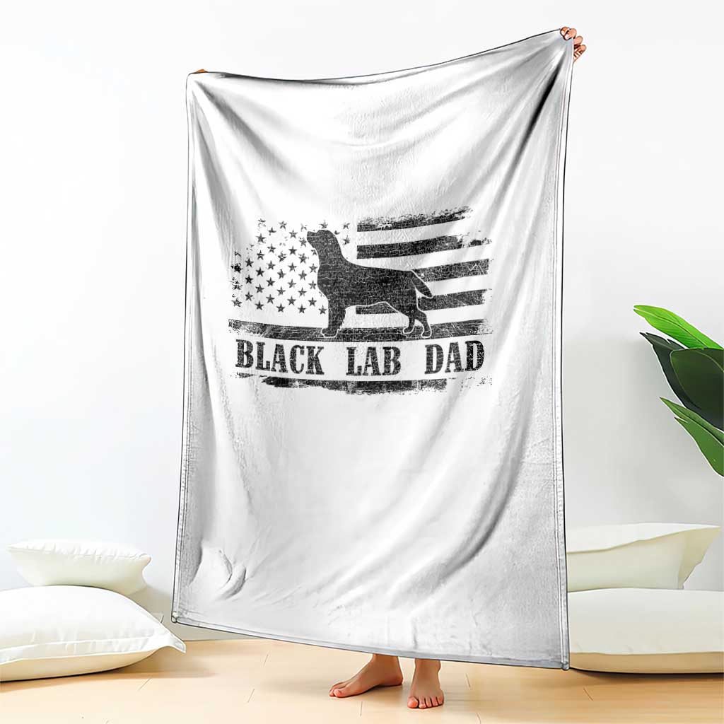 Black Lab Dad Throw Blanket Funny Labrador Dad Fathers Day Gift for Dog Lovers TS10 Print Your Wear