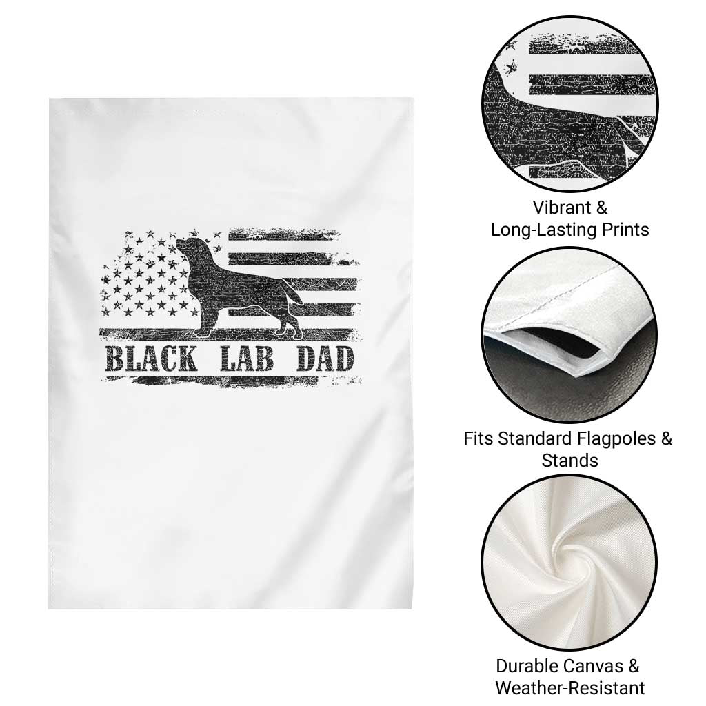 Black Lab Dad Garden Flag Funny Labrador Dad Fathers Day Gift for Dog Lovers TS10 Print Your Wear