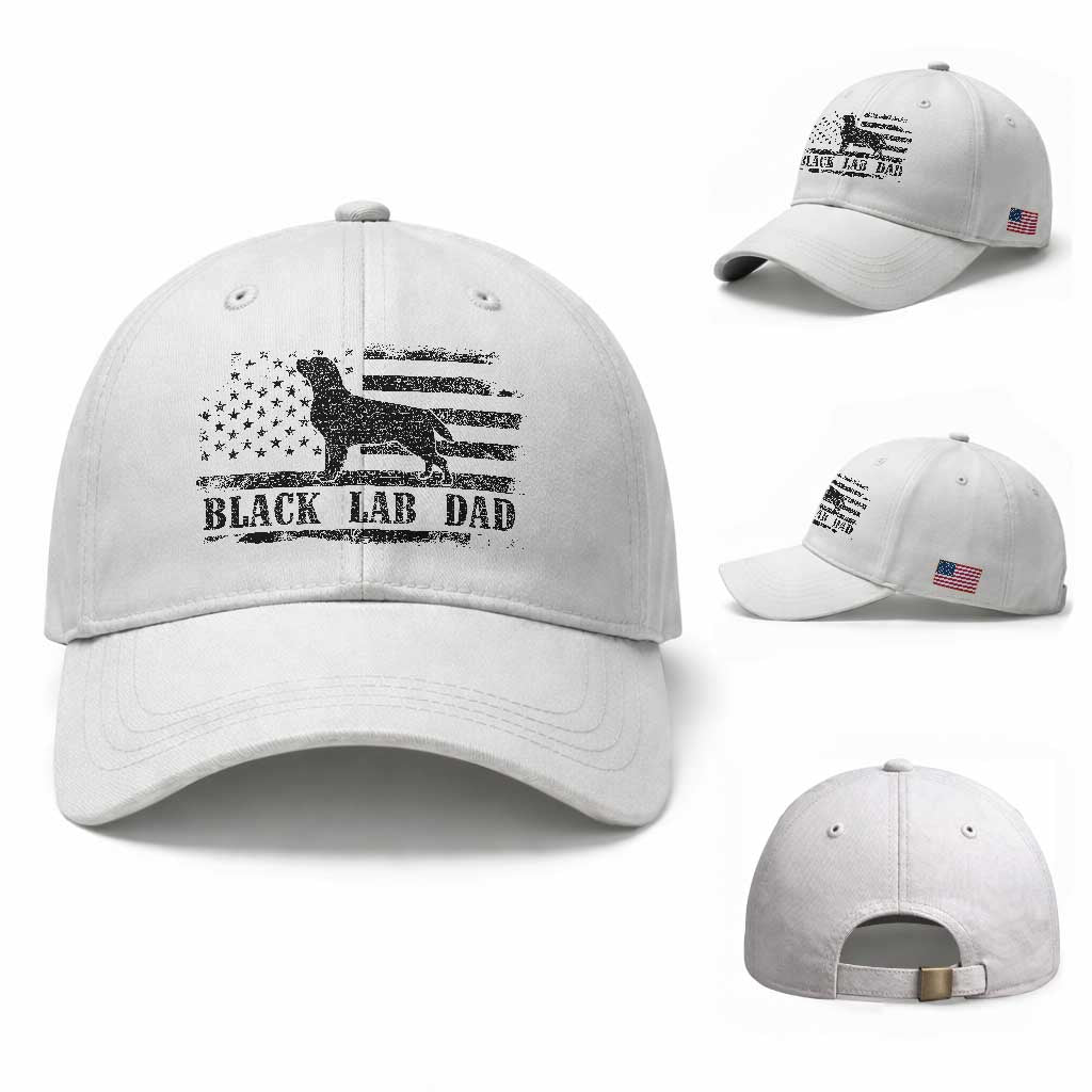 Black Lab Dad Baseball Cap Funny Labrador Dad Fathers Day Gift for Dog Lovers TS10 Baseball Cap Universal Fit White Print Your Wear