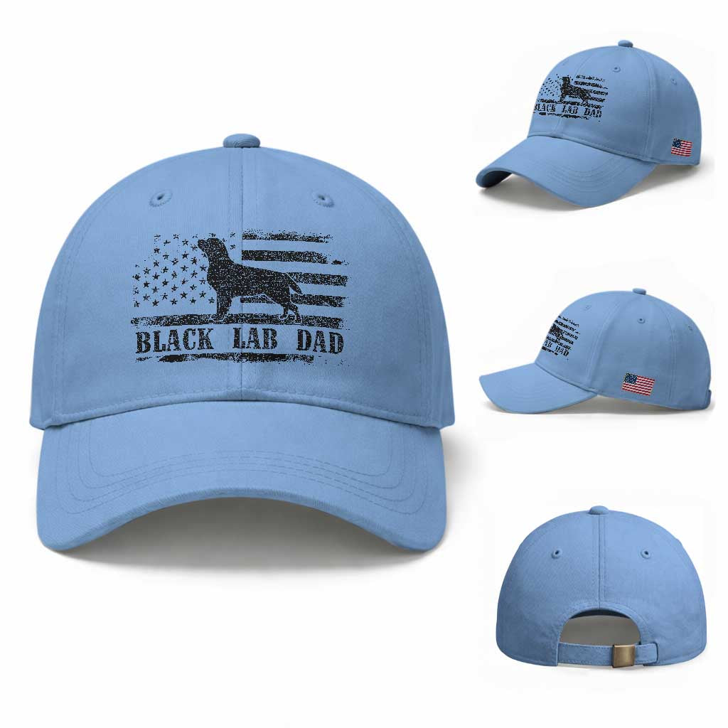 Black Lab Dad Baseball Cap Funny Labrador Dad Fathers Day Gift for Dog Lovers TS10 Baseball Cap Universal Fit Light Blue Print Your Wear