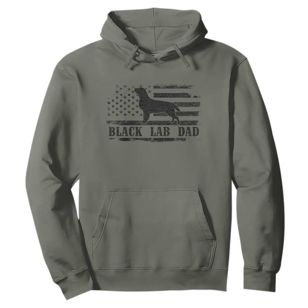 Black Lab Dad Hoodie Funny Labrador Dad Fathers Day Gift for Dog Lovers TS10 Military Green Print Your Wear