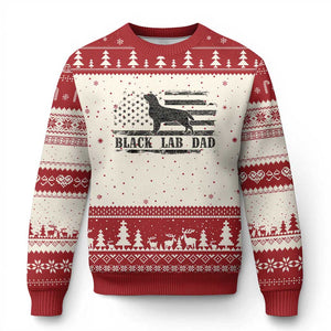 Black Lab Dad Ugly Christmas Sweater Funny Labrador Dad Fathers Day Gift for Dog Lovers TS10 Beige Red Print Your Wear