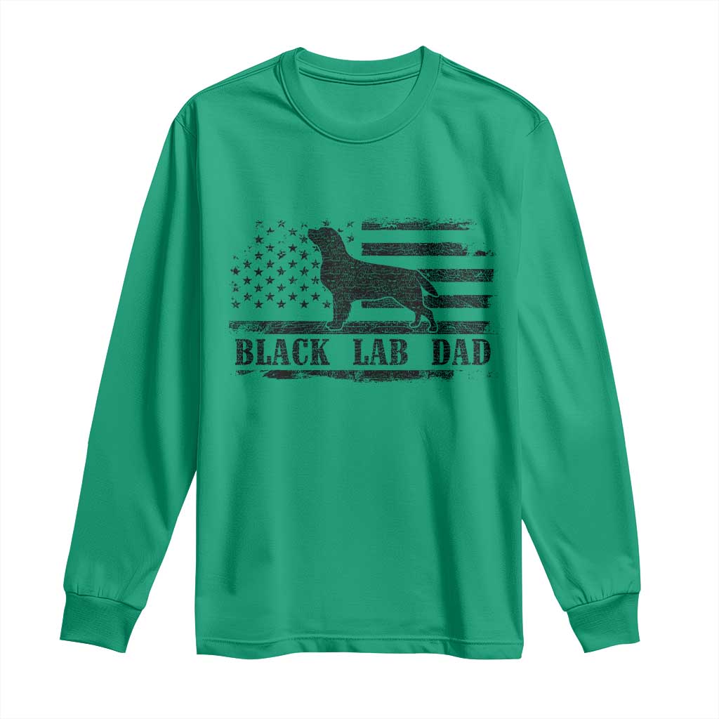 Black Lab Dad Long Sleeve Shirt Funny Labrador Dad Fathers Day Gift for Dog Lovers TS10 Irish Green Print Your Wear