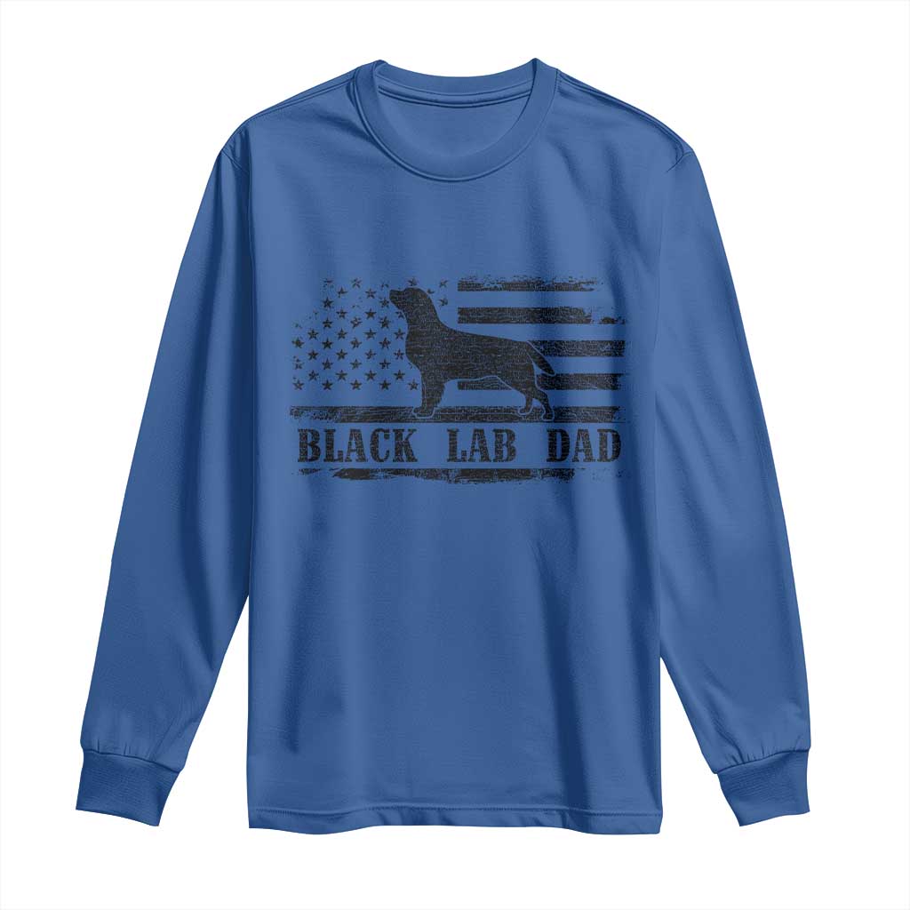 Black Lab Dad Long Sleeve Shirt Funny Labrador Dad Fathers Day Gift for Dog Lovers TS10 Royal Blue Print Your Wear