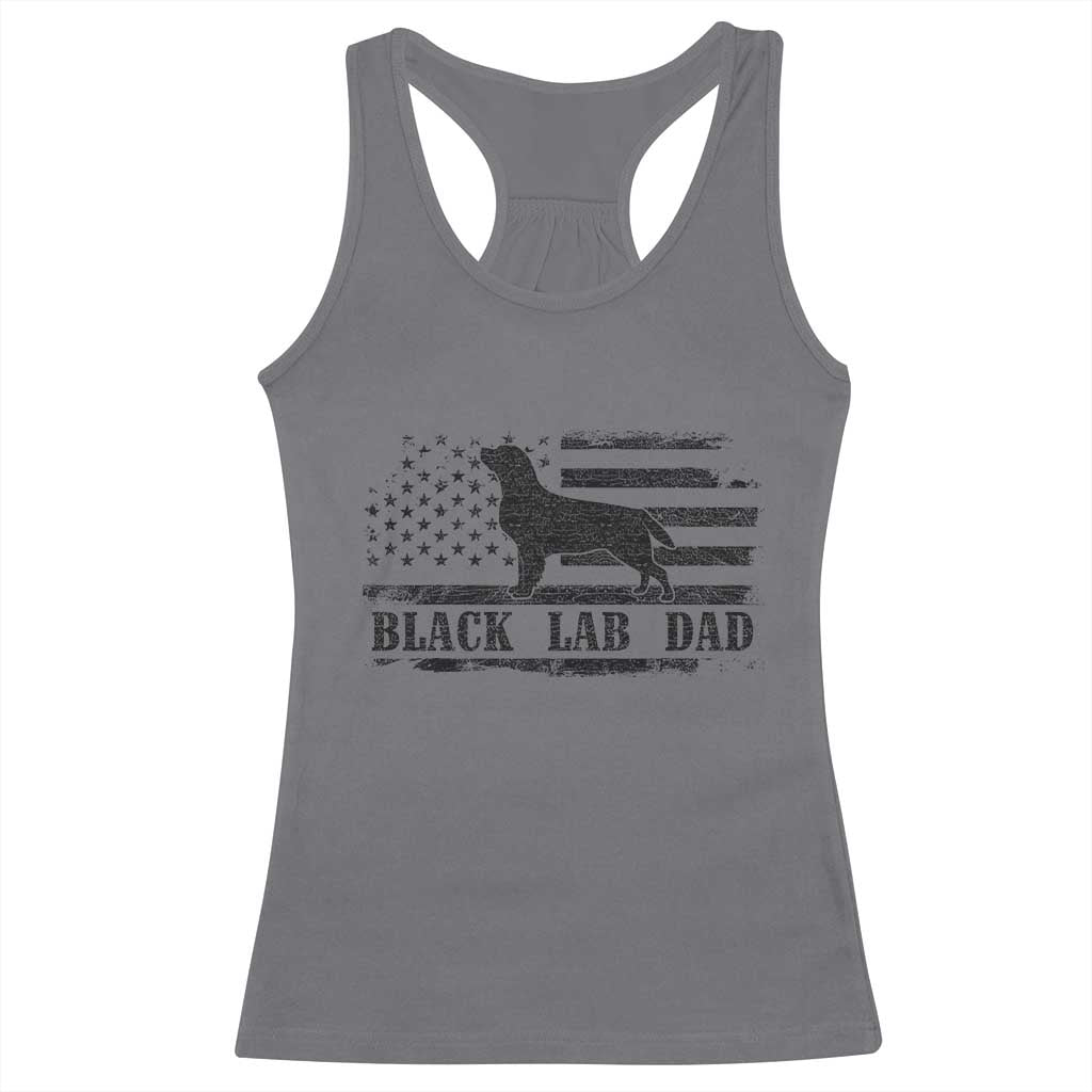 Black Lab Dad Racerback Tank Top Funny Labrador Dad Fathers Day Gift for Dog Lovers TS10 Charcoal Print Your Wear