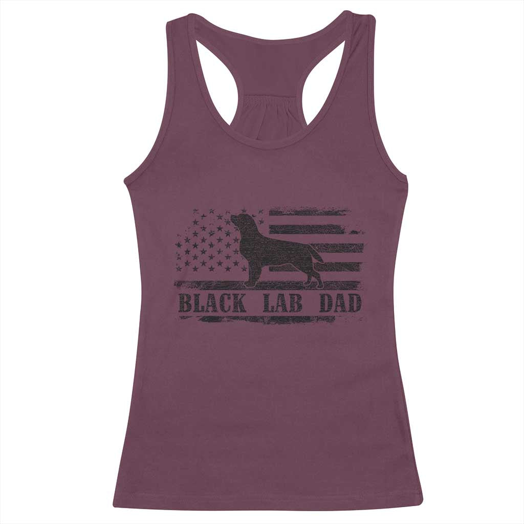 Black Lab Dad Racerback Tank Top Funny Labrador Dad Fathers Day Gift for Dog Lovers TS10 Maroon Print Your Wear