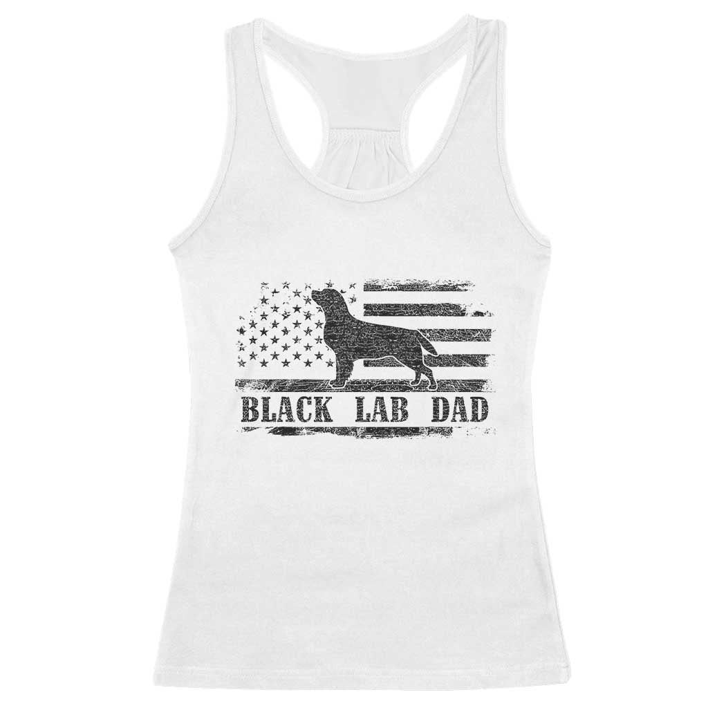 Black Lab Dad Racerback Tank Top Funny Labrador Dad Fathers Day Gift for Dog Lovers TS10 White Print Your Wear