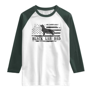 Black Lab Dad Raglan Shirt Funny Labrador Dad Fathers Day Gift for Dog Lovers TS10 White Dark Forest Green Print Your Wear