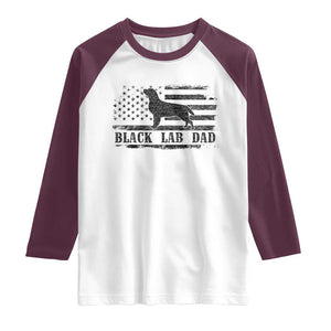 Black Lab Dad Raglan Shirt Funny Labrador Dad Fathers Day Gift for Dog Lovers TS10 White Maroon Print Your Wear