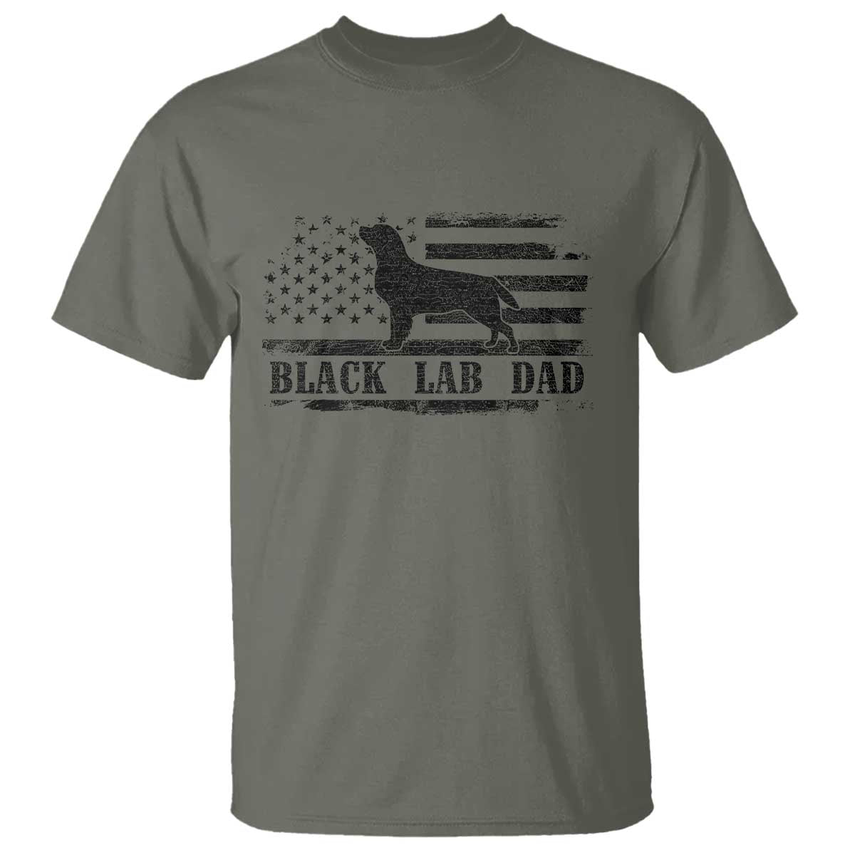 Black Lab Dad T Shirt Funny Labrador Dad Fathers Day Gift for Dog Lovers TS10 Military Green Print Your Wear