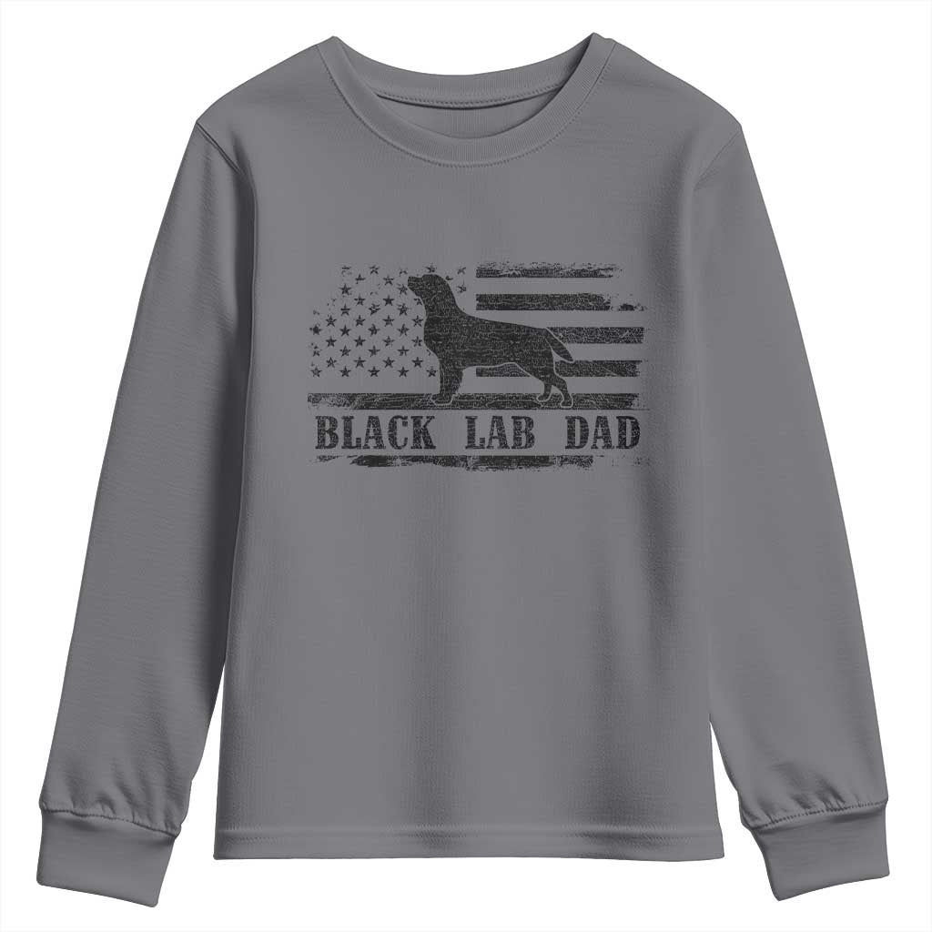 Black Lab Dad Youth Sweatshirt Funny Labrador Dad Fathers Day Gift for Dog Lovers TS10 Charcoal Print Your Wear