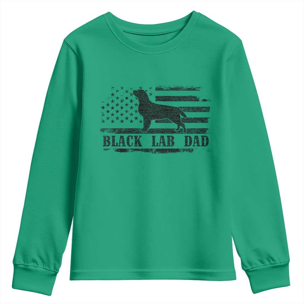 Black Lab Dad Youth Sweatshirt Funny Labrador Dad Fathers Day Gift for Dog Lovers TS10 Irish Green Print Your Wear