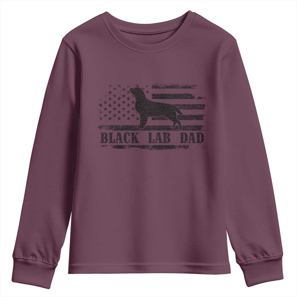 Black Lab Dad Youth Sweatshirt Funny Labrador Dad Fathers Day Gift for Dog Lovers TS10 Maroon Print Your Wear