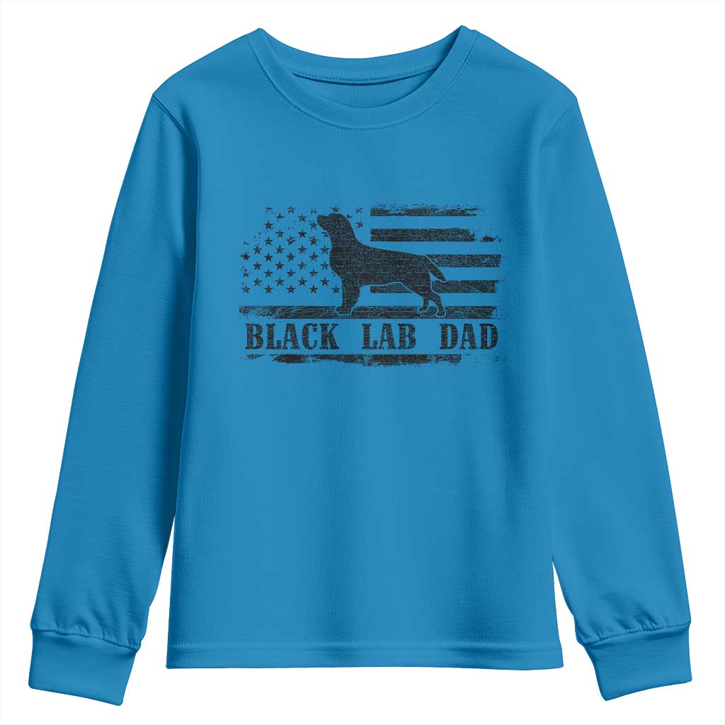 Black Lab Dad Youth Sweatshirt Funny Labrador Dad Fathers Day Gift for Dog Lovers TS10 Sapphire Print Your Wear