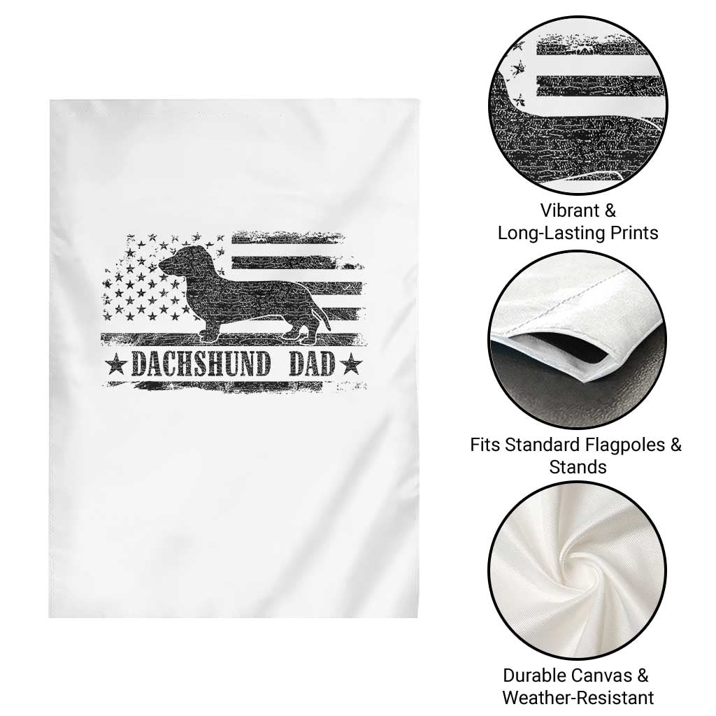 Dachshund Dog Dad Garden Flag Fathers Day Gift for Dog Lovers American Flag TS10 Print Your Wear