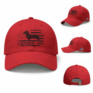 Dachshund Dog Dad Baseball Cap Fathers Day Gift for Dog Lovers American Flag TS10 Baseball Cap Universal Fit Red Print Your Wear
