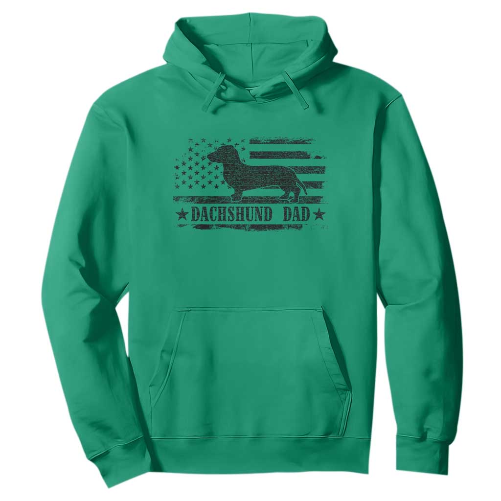 Dachshund Dog Dad Hoodie Fathers Day Gift for Dog Lovers American Flag TS10 Irish Green Print Your Wear
