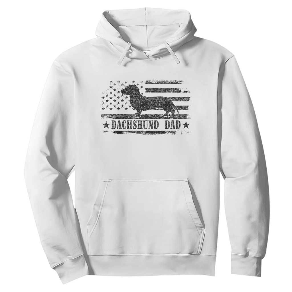 Dachshund Dog Dad Hoodie Fathers Day Gift for Dog Lovers American Flag TS10 White Print Your Wear