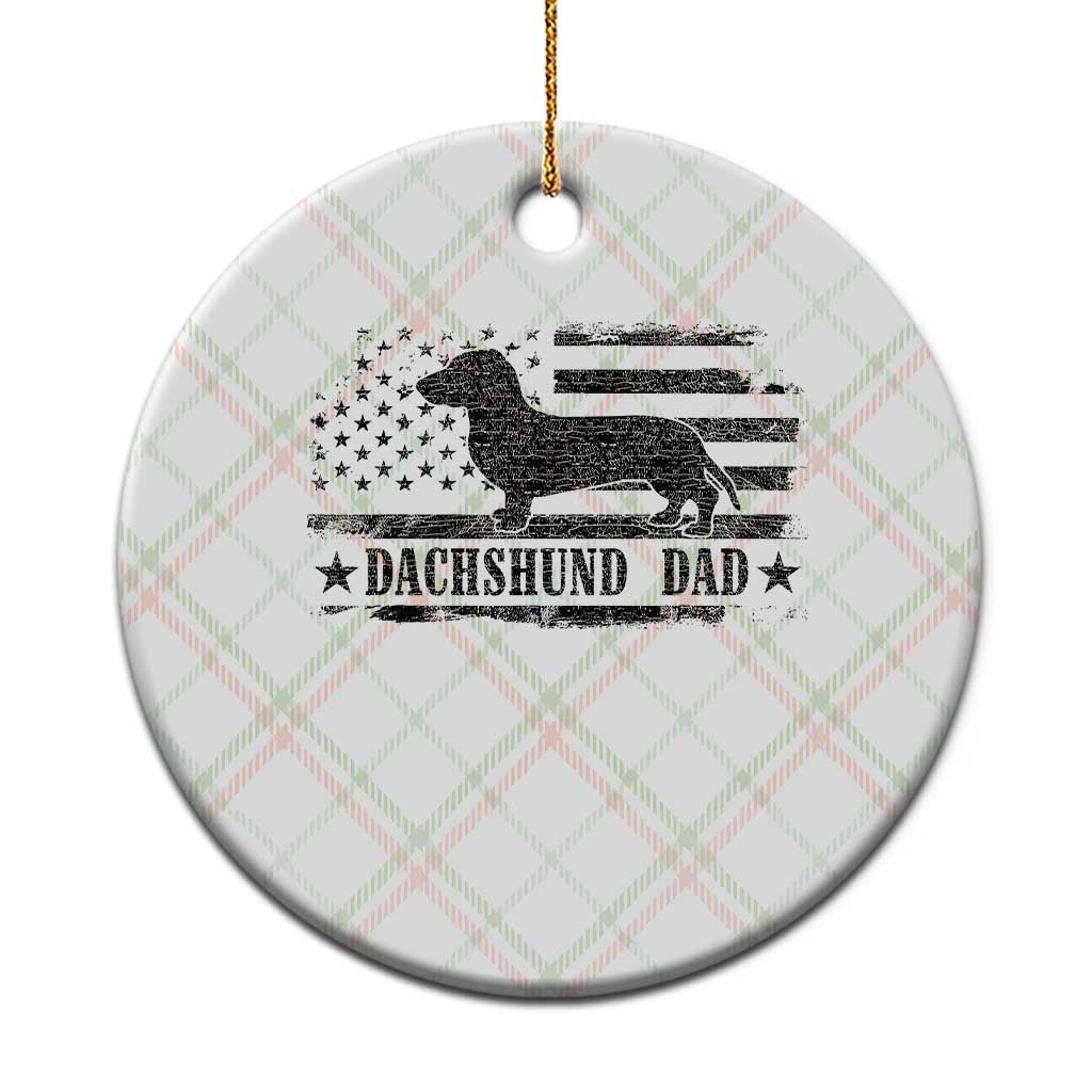 Dachshund Dog Dad Ceramic Ornament Fathers Day Gift for Dog Lovers American Flag TS10 1pc Christmas Plaid Print Your Wear