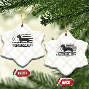 Dachshund Dog Dad Ceramic Ornament Fathers Day Gift for Dog Lovers American Flag TS10 Print Your Wear