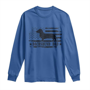 Dachshund Dog Dad Long Sleeve Shirt Fathers Day Gift for Dog Lovers American Flag TS10 Royal Blue Print Your Wear