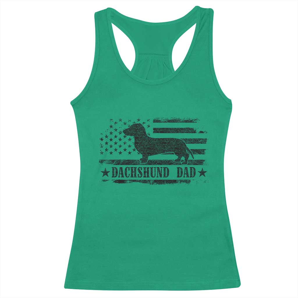 Dachshund Dog Dad Racerback Tank Top Fathers Day Gift for Dog Lovers American Flag TS10 Irish Green Print Your Wear