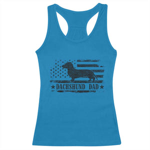 Dachshund Dog Dad Racerback Tank Top Fathers Day Gift for Dog Lovers American Flag TS10 Sapphire Print Your Wear