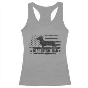 Dachshund Dog Dad Racerback Tank Top Fathers Day Gift for Dog Lovers American Flag TS10 Sport Gray Print Your Wear