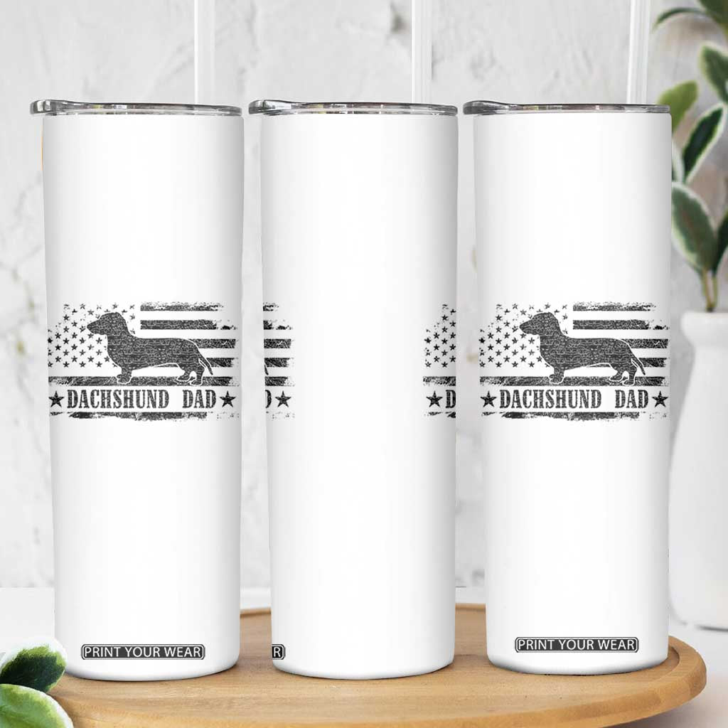 Dachshund Dog Dad Skinny Tumbler Fathers Day Gift for Dog Lovers American Flag TS10 Print Your Wear