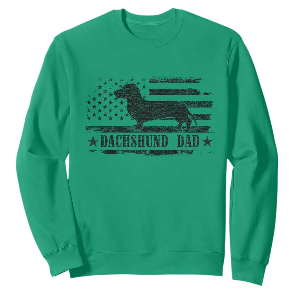 Dachshund Dog Dad Sweatshirt Fathers Day Gift for Dog Lovers American Flag TS10 Irish Green Print Your Wear