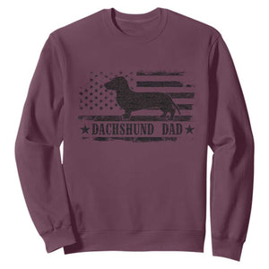 Dachshund Dog Dad Sweatshirt Fathers Day Gift for Dog Lovers American Flag TS10 Maroon Print Your Wear