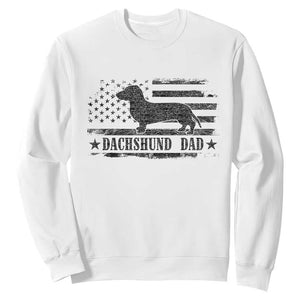 Dachshund Dog Dad Sweatshirt Fathers Day Gift for Dog Lovers American Flag TS10 White Print Your Wear