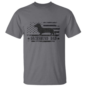 Dachshund Dog Dad T Shirt Fathers Day Gift for Dog Lovers American Flag TS10 Charcoal Print Your Wear