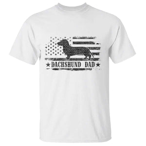 Dachshund Dog Dad T Shirt Fathers Day Gift for Dog Lovers American Flag TS10 White Print Your Wear