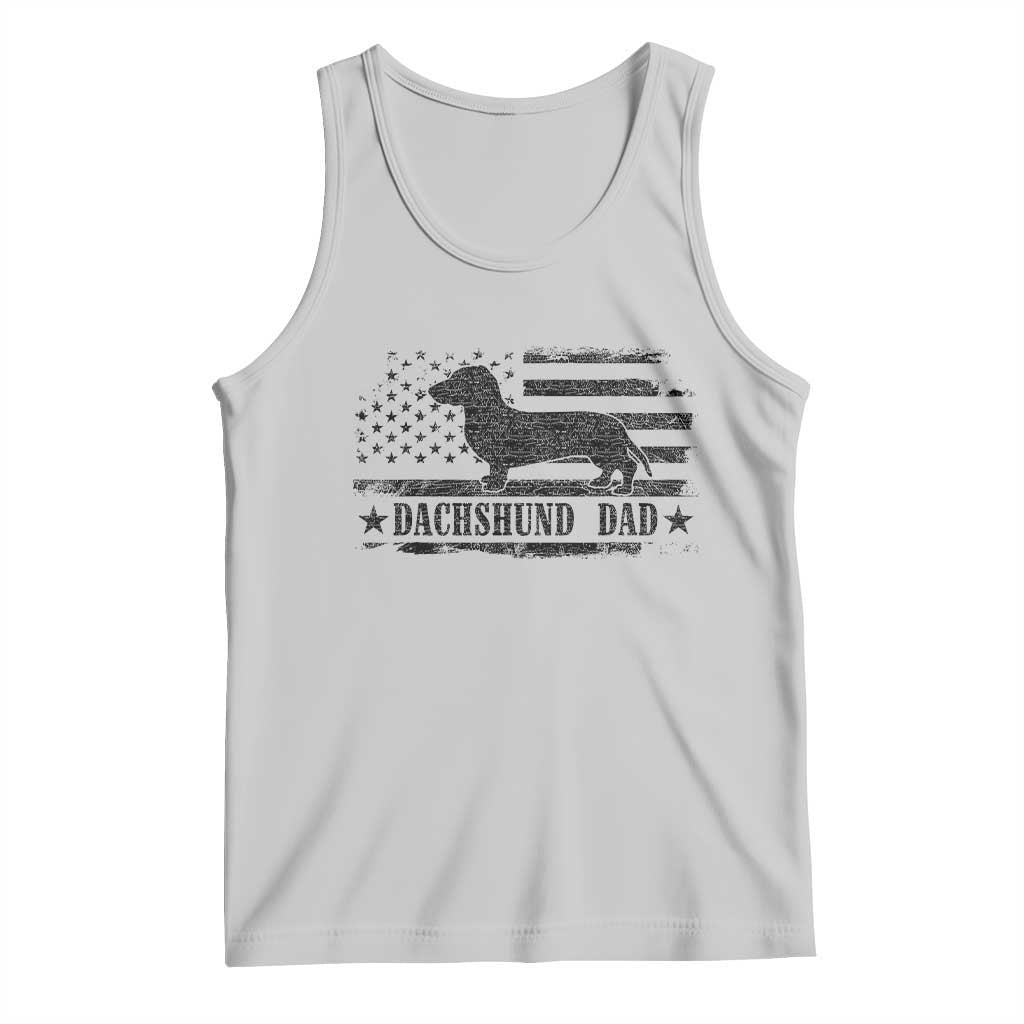 Dachshund Dog Dad Tank Top Fathers Day Gift for Dog Lovers American Flag TS10 Ash Print Your Wear