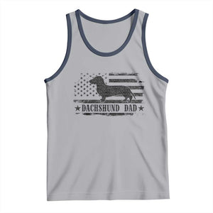 Dachshund Dog Dad Tank Top Fathers Day Gift for Dog Lovers American Flag TS10 Athletic Heather Navy Print Your Wear