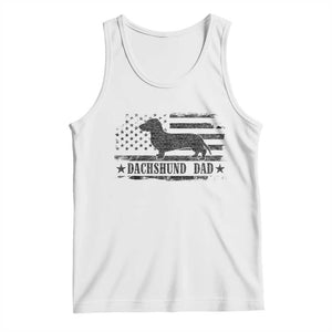 Dachshund Dog Dad Tank Top Fathers Day Gift for Dog Lovers American Flag TS10 White Print Your Wear