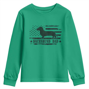 Dachshund Dog Dad Youth Sweatshirt Fathers Day Gift for Dog Lovers American Flag TS10 Irish Green Print Your Wear