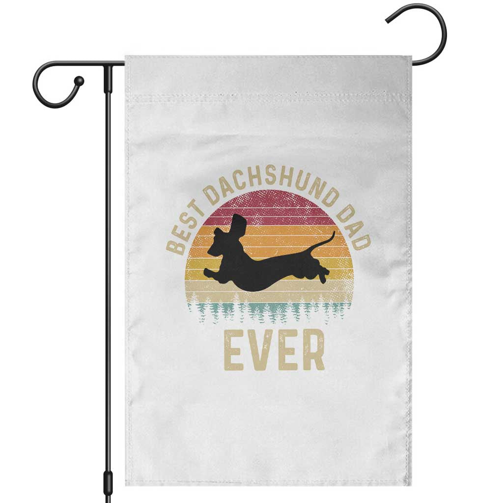 Dachshund Dog Dad Garden Flag Vintage 60s 70s Retro Fathers Day Gift for Dog Lovers TS10 White Print Your Wear