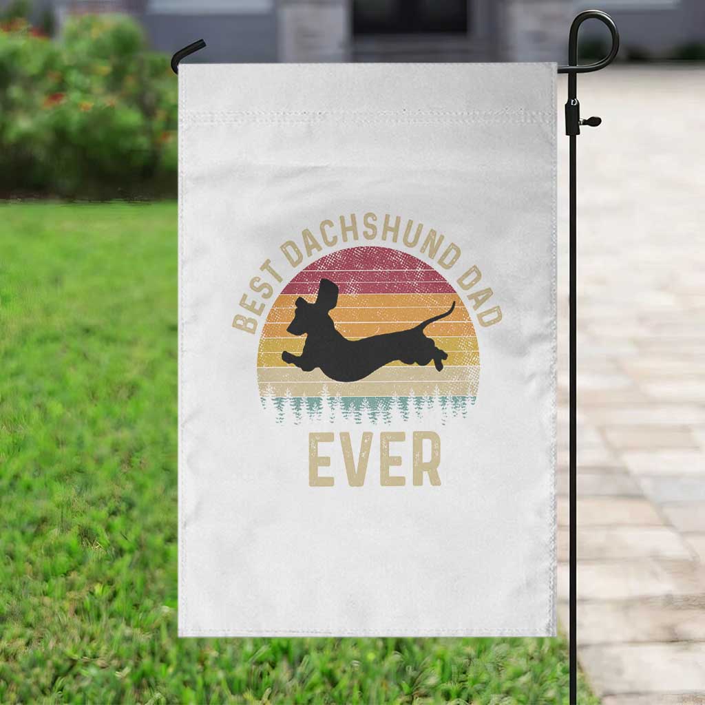 Dachshund Dog Dad Garden Flag Vintage 60s 70s Retro Fathers Day Gift for Dog Lovers TS10 Print Your Wear