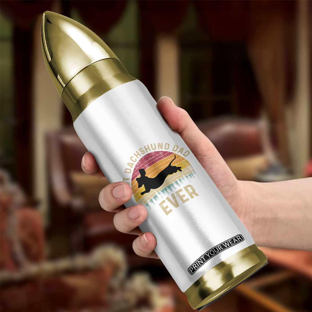 Dachshund Dog Dad Bullet Tumbler Vintage 60s 70s Retro Fathers Day Gift for Dog Lovers TS10 Print Your Wear
