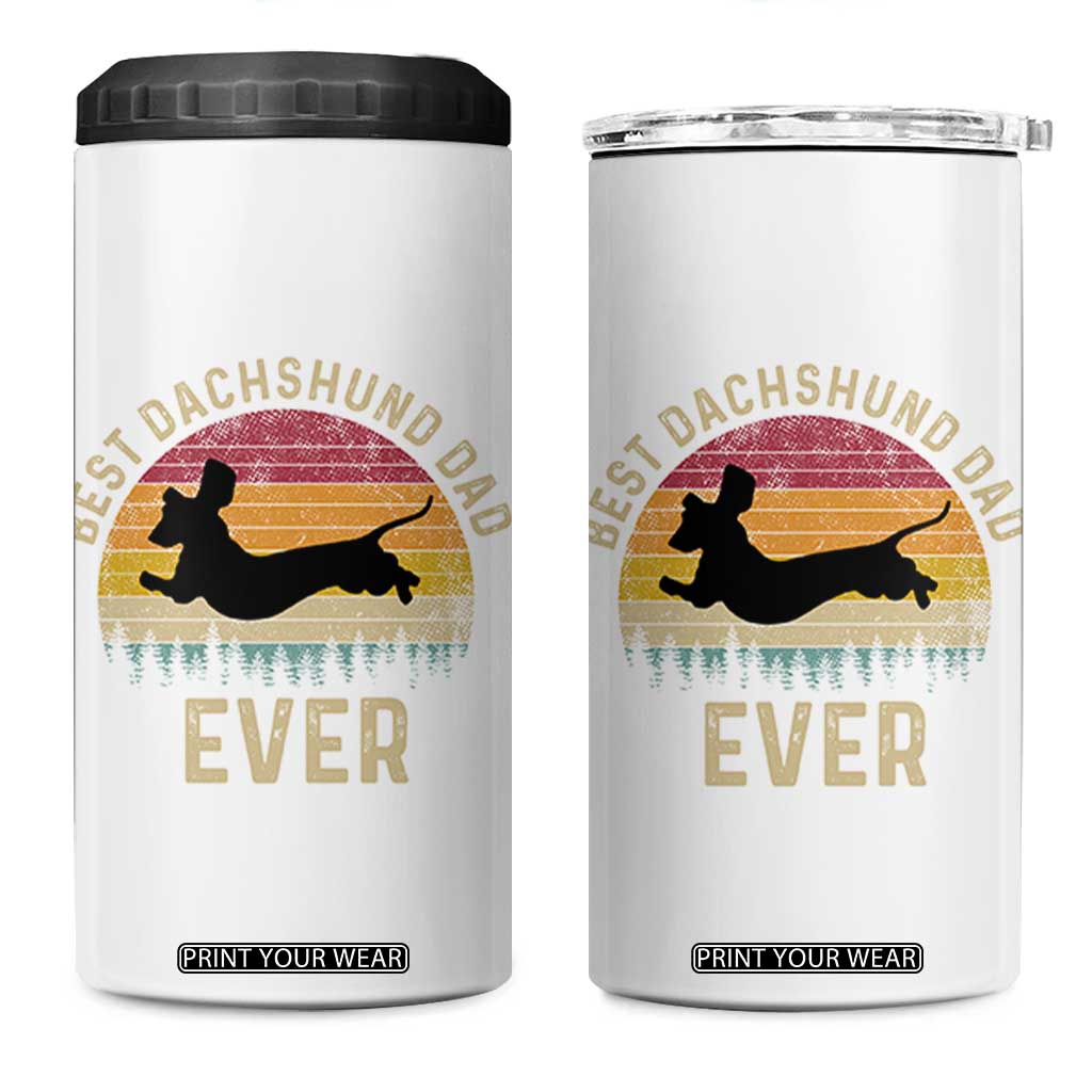 Dachshund Dog Dad 4 in 1 Can Cooler Tumbler Vintage 60s 70s Retro Fathers Day Gift for Dog Lovers TS10 One Size: 16 oz White Print Your Wear