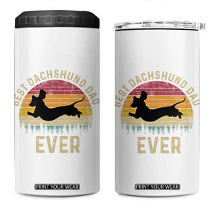 Dachshund Dog Dad 4 in 1 Can Cooler Tumbler Vintage 60s 70s Retro Fathers Day Gift for Dog Lovers TS10 One Size: 16 oz White Print Your Wear