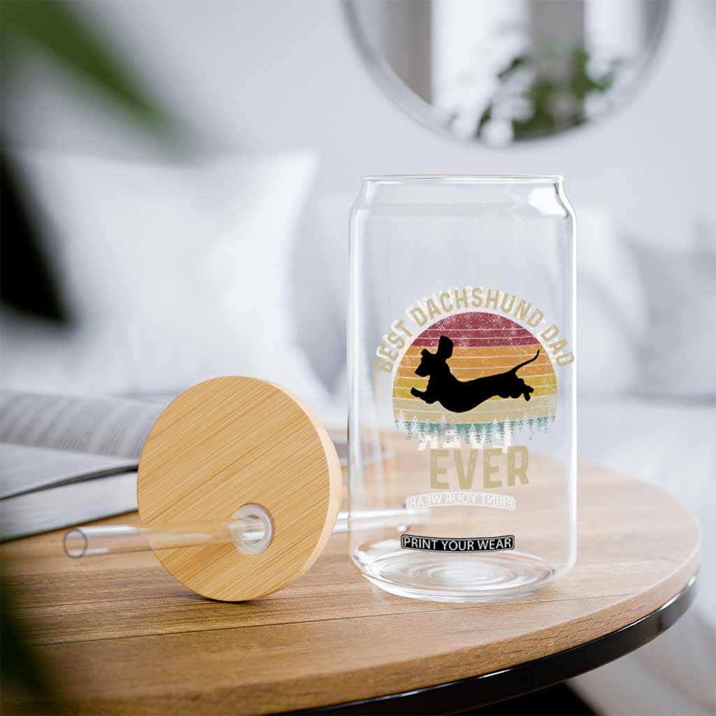 Dachshund Dog Dad Glass Can Vintage 60s 70s Retro Fathers Day Gift for Dog Lovers TS10 Print Your Wear