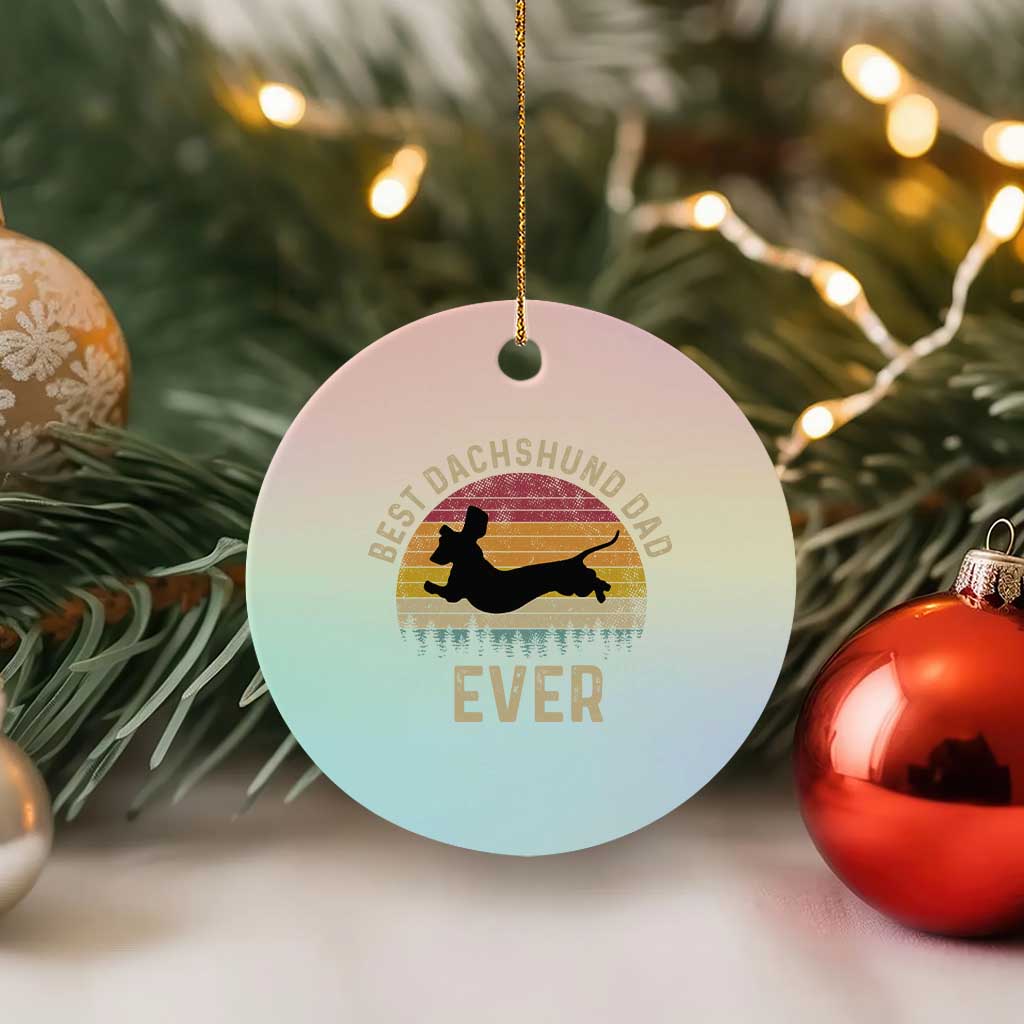 Dachshund Dog Dad Ceramic Ornament Vintage 60s 70s Retro Fathers Day Gift for Dog Lovers TS10 1pc Pastel Print Your Wear