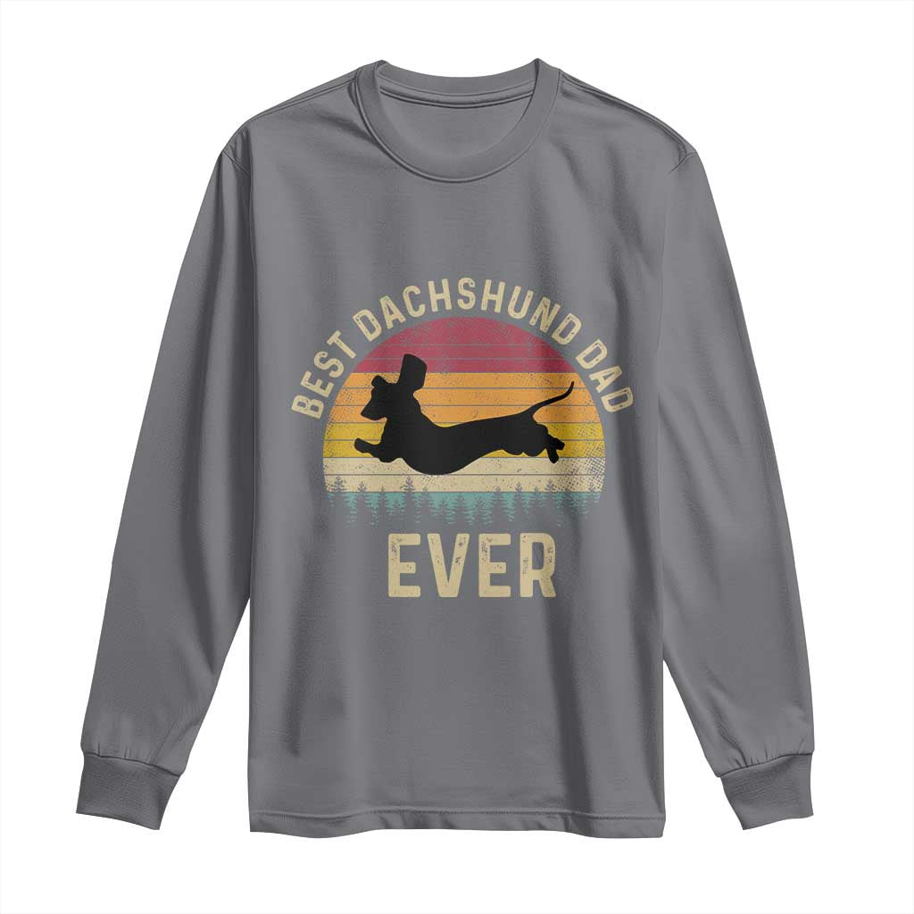 Dachshund Dog Dad Long Sleeve Shirt Vintage 60s 70s Retro Fathers Day Gift for Dog Lovers TS10 Charcoal Print Your Wear