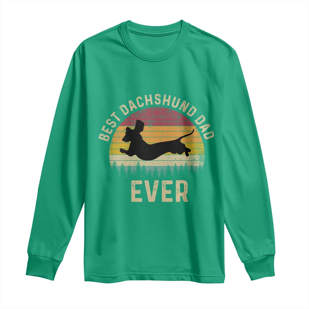 Dachshund Dog Dad Long Sleeve Shirt Vintage 60s 70s Retro Fathers Day Gift for Dog Lovers TS10 Irish Green Print Your Wear