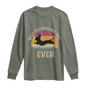 Dachshund Dog Dad Long Sleeve Shirt Vintage 60s 70s Retro Fathers Day Gift for Dog Lovers TS10 Military Green Print Your Wear