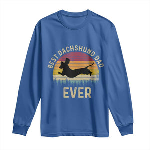Dachshund Dog Dad Long Sleeve Shirt Vintage 60s 70s Retro Fathers Day Gift for Dog Lovers TS10 Royal Blue Print Your Wear
